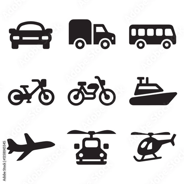 Obraz Creative black and white icon bundle