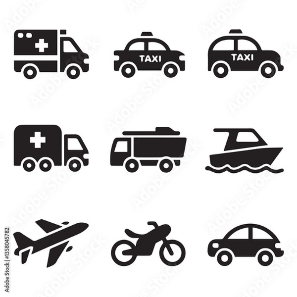 Obraz Creative black and white icon bundle