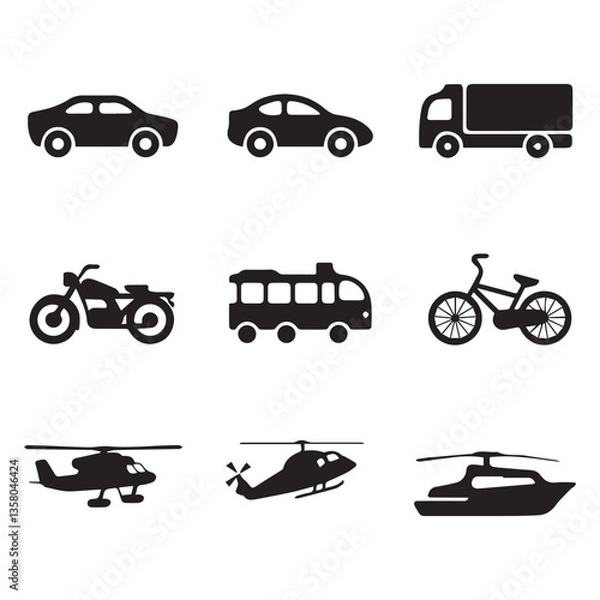 Obraz Creative black and white icon bundle