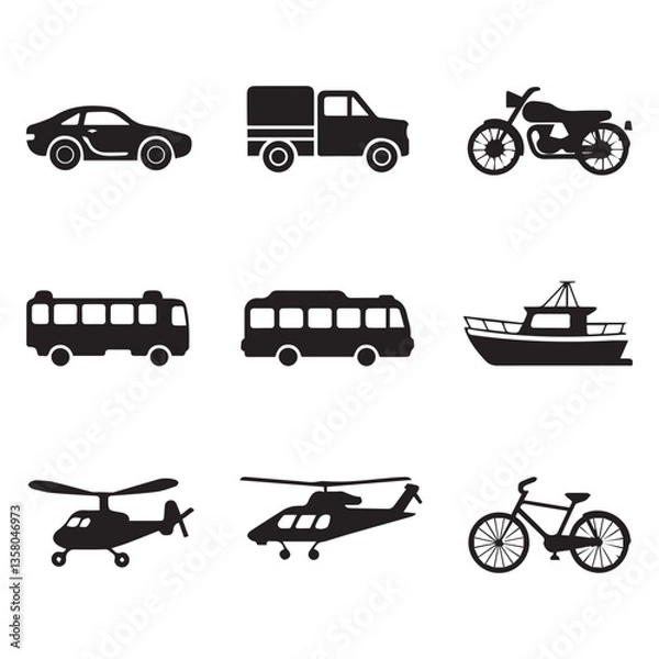 Obraz Creative black and white icon bundle