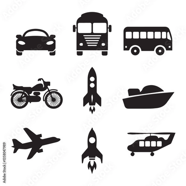 Fototapeta Creative black and white icon bundle