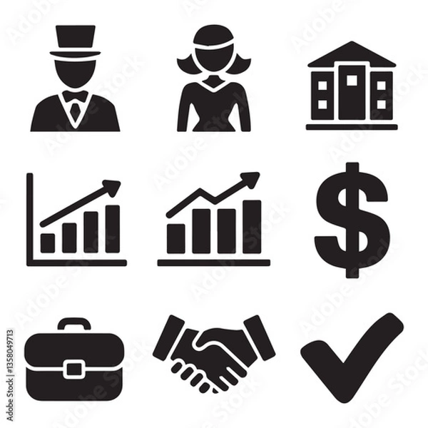 Obraz Creative black and white icon bundle