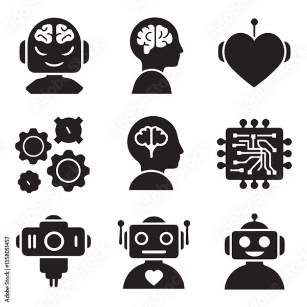 Obraz Creative black and white icon bundle