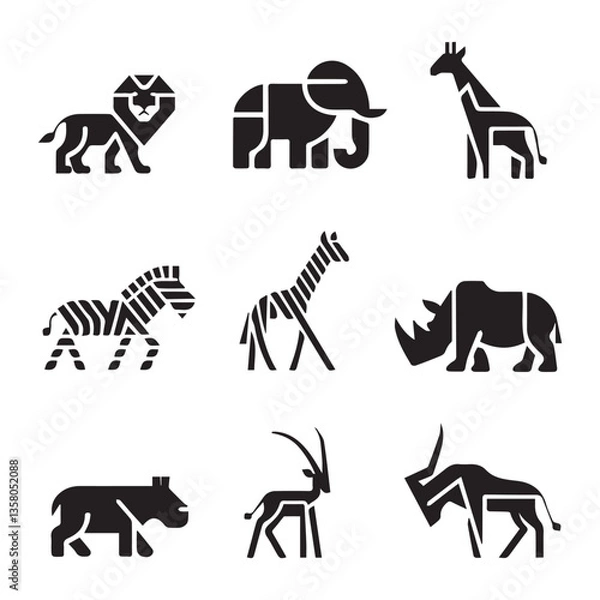 Obraz Creative black and white icon bundle