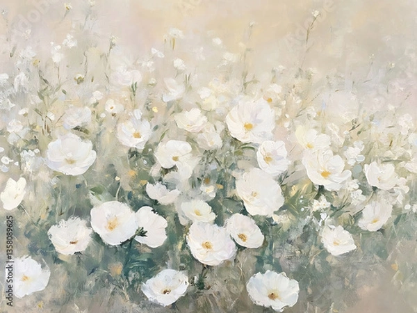 Obraz Vintage Spring Moody Wildflower Field