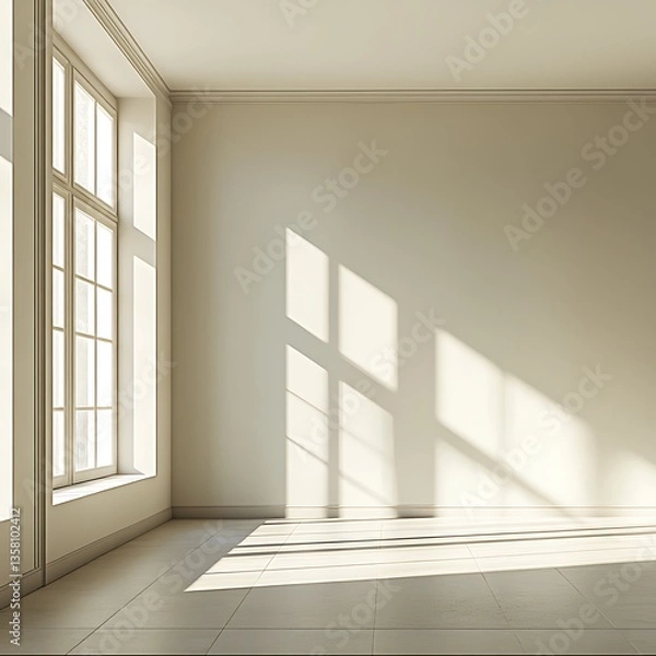 Obraz 햇살이 드는 모던한 실내 거실, AI 생성