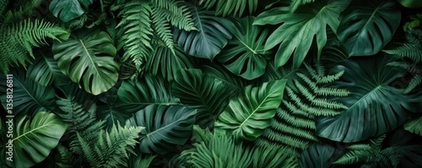 Fototapeta Tropical Leaf Pattern Background (1)