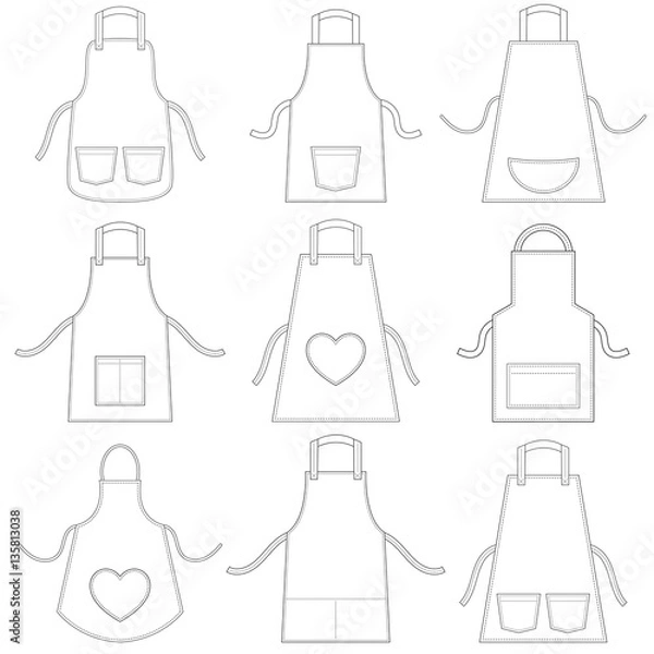 Obraz white apron set isolated on white background