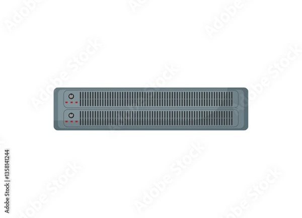 Obraz Vector illustration of a gray audio rack unit.
