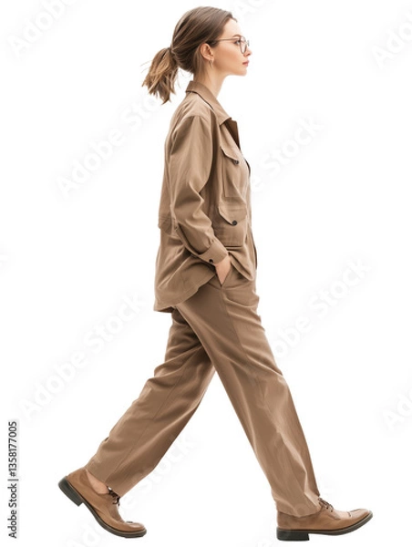 Obraz a people walking in transparent background.