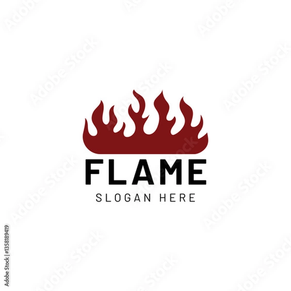 Obraz Fire or flame logo design isolated on white background.