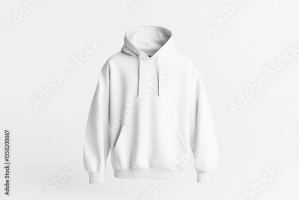 Fototapeta White hoodie apparel template for fashion design and branding