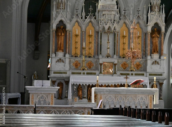 Fototapeta catholic cathedral inside and beautiful background