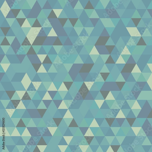 Fototapeta Multicolor cyan geometric triangular illustration graphic background. Vector design