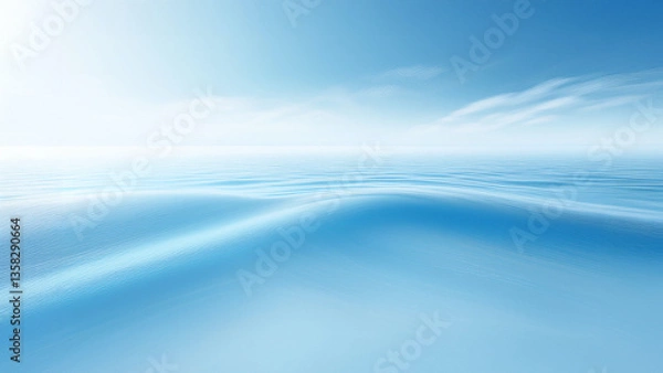 Obraz 光が差し込む静かな波のある海と空の風景