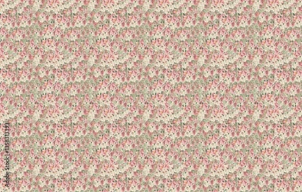 Fototapeta Floral seamless repeat pattern without blank space