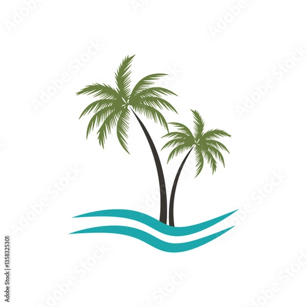 Fototapeta palm tree vector illustration