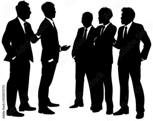 Fototapeta 激しく口論するビジネスマンのシルエット