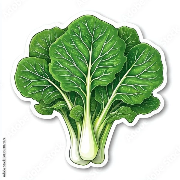 Fototapeta Vibrant Bok Choy Illustration Leafy Green Vegetable with Crisp Texture