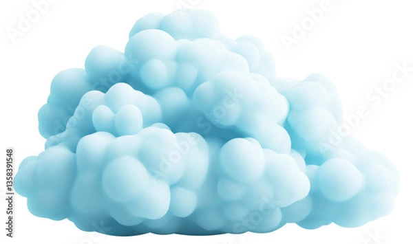 Fototapeta Soft fluffy blue cloud rests in the sky isolated on transparent background.