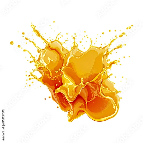Fototapeta Orange Juice Splash Isolated on White Background