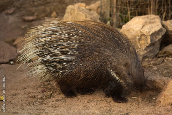 Obraz The Indian crested porcupine (Hystrix indica).