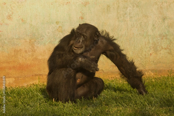 Obraz The Chimpanzee (Pan troglodytes) in zoo.