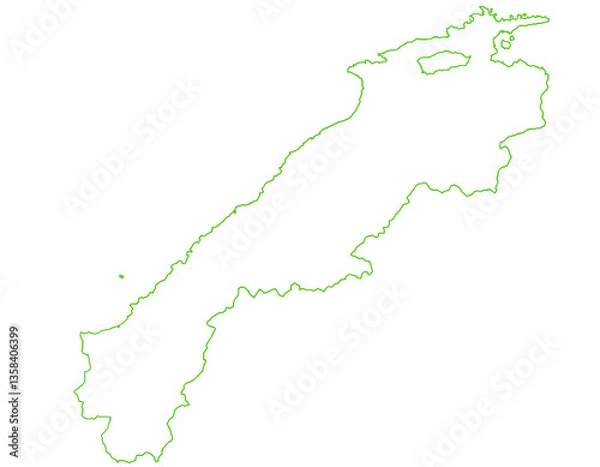 Fototapeta 島根県　地図　白　イラスト