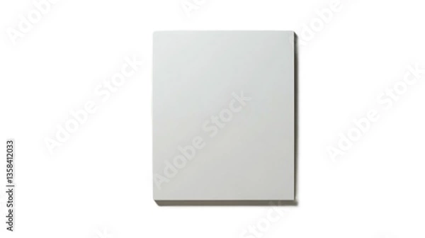 Fototapeta Simple white background featuring an empty board frame for displaying creative content