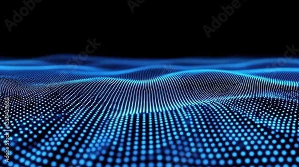 Fototapeta Abstract Digital Technology Background with Blue Data Dots