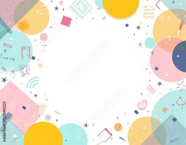 Obraz Colorful abstract design with geometric shapes and patterns