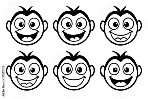 Fototapeta Smile Face Icons set Vector illustration