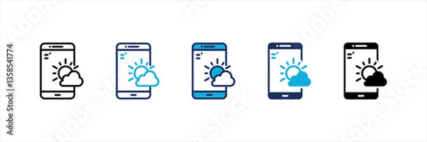 Fototapeta Weather App Multi Style Icon Set