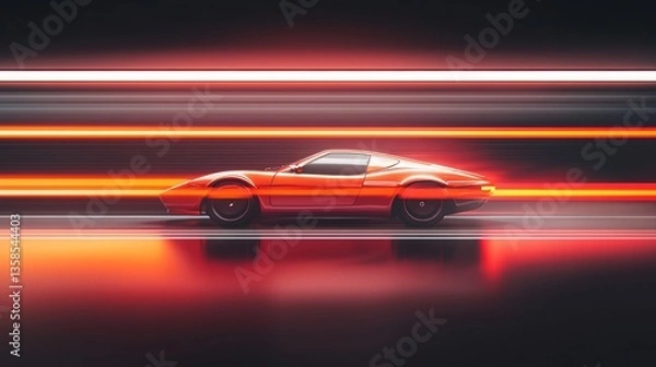 Obraz Red Speed: A Classic Sports Car in Motion