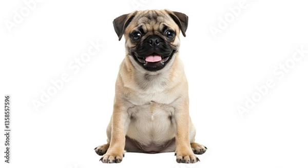 Obraz Pug puppy sitting isolated on transparent background png
