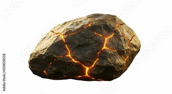 Obraz Glowing Crack Rock Lava Magma Stone Texture