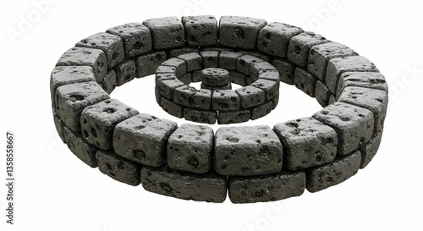 Obraz Spiral Stone Ring Structure 3d Render