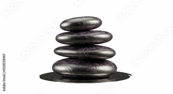 Obraz Stack of Metal Stones on a Dish