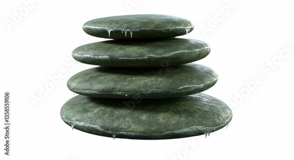Obraz Stack of Icy Green Stones Zen Garden Spa Relaxation