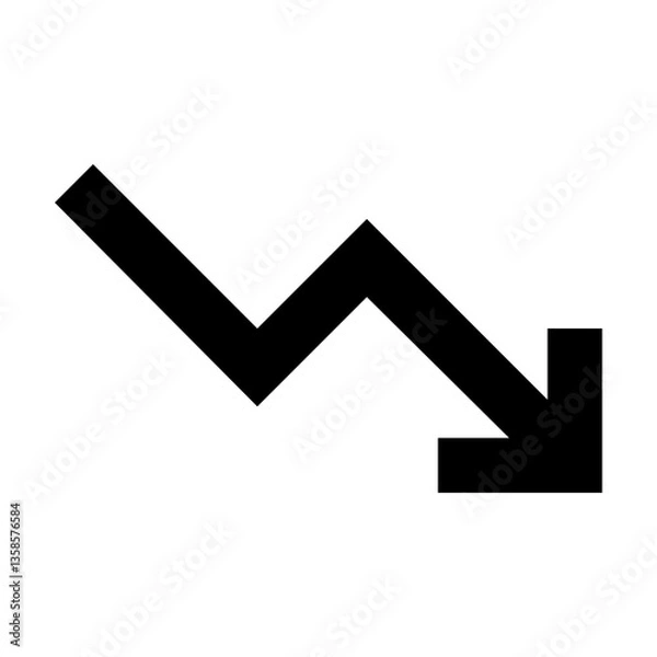 Obraz Trending Downward Graph Icon