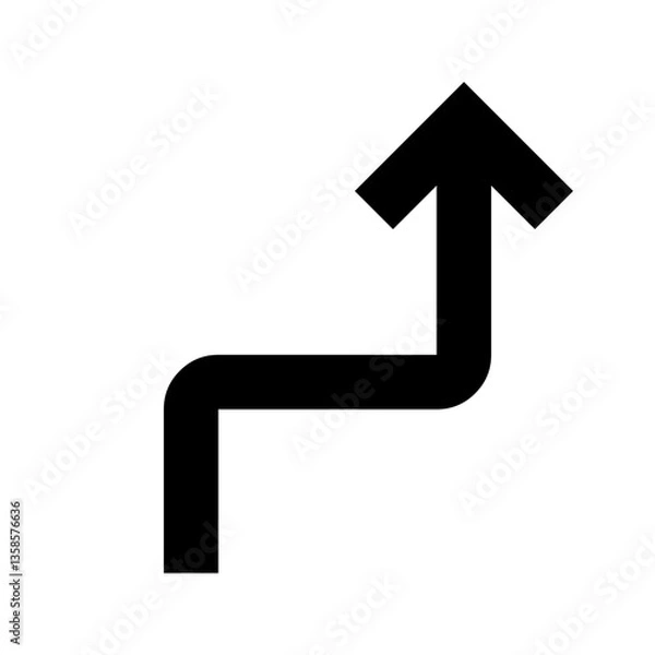 Fototapeta Sharp Right Turn Arrow Icon