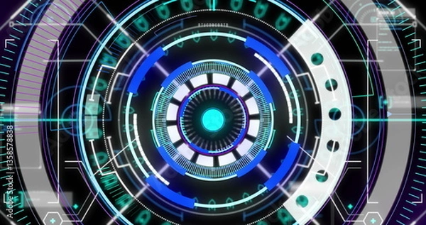 Fototapeta Image of multiple scopes scanning and spinning