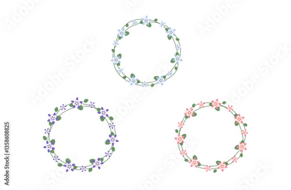 Obraz オダマキ　丸いフレーム