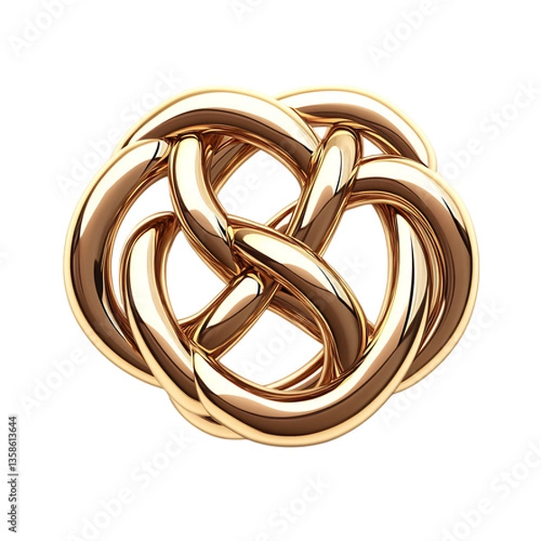 Obraz Gold Celtic Knot Isolated on Transparent Background