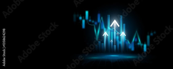 Fototapeta Background image of data analysis and financial growth investment graphs in the stock market
