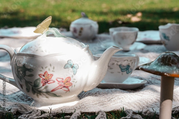 Obraz Floral Tea Set for a  Spring Tea Party