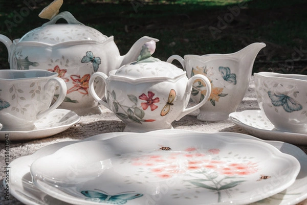 Obraz Floral Tea Set for a  Spring Tea Party