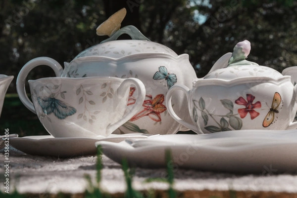 Obraz Floral Tea Set for a  Spring Tea Party