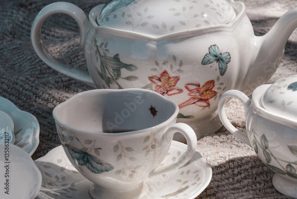 Obraz Floral Tea Set for a  Spring Tea Party