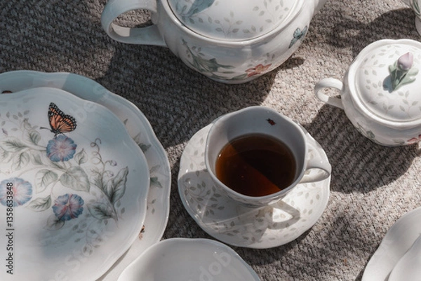 Obraz Floral Tea Set for a  Spring Tea Party